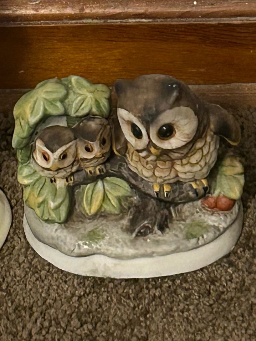 1970s Vintage Homco Porcelain Mother Owl & Owlets - Picture 2 of 6